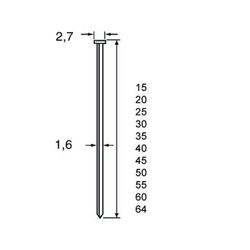 BRADS DUTACK 1.6X45 CNK 2500-ST
