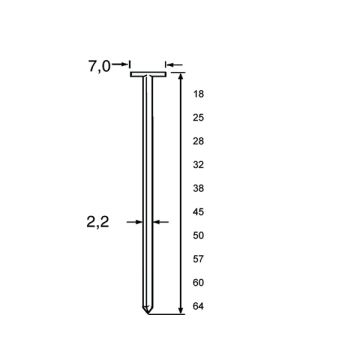 T-NAGELS DUTACK 2.2X32MM CNK 2000-ST