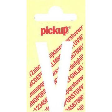 PLAKLETTER V 90MM WIT NOBEL