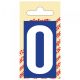 PLAKCIJFER 0 60 MM KUNSTSTOF BLAUW/WIT