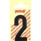 PLAKCIJFER 2 60 MM ZWART NOBEL