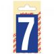 PLAKCIJFER 7 60 MM KUNSTSTOF BLAUW/WIT
