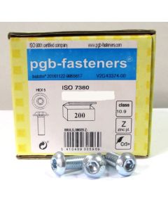 INBUSBOUTEN  8X16 BK 10.9 ISO 7380 200ST