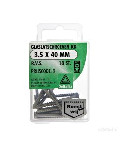 GLASLATSCHROEVEN 3.5x40 MM RVS 18STK