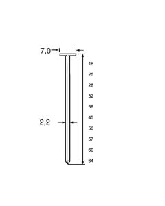 T-NAGELS DUTACK 2.2X64MM CNK 1000-ST