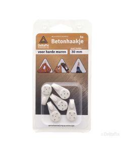 BETONHAAKJES 30MM WIT 5-STK