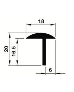 ALU KELDERLUIKPROFIEL 20X18       Y00196