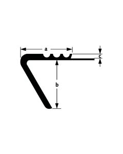 TRAPKANT 500 CM PVC ZWART