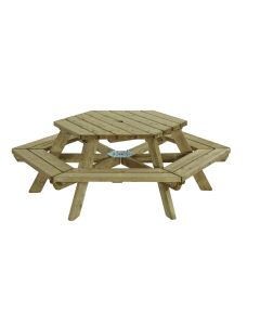 PICKNICKTAFEL ZESHOEK 225CM 45MM DIK