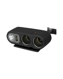 STEKKERDOOS 2-WEG USB+LICHT 12V