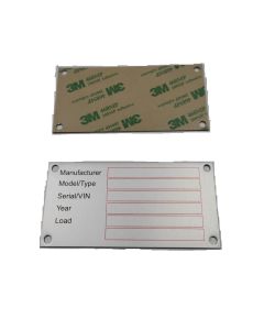 TYPEPLAAT ALU 100x50 MM SERIE/VIN