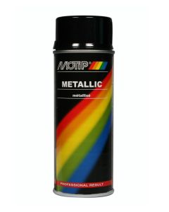 METALLIC SPRAY 400ML ZWART MOTIP