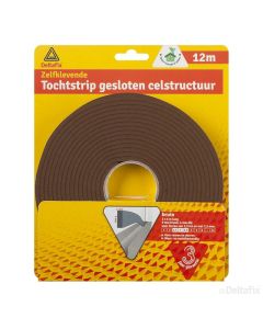 TOCHTSTRIP PVC BRUIN 9x4 MM 12-MTR