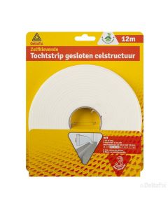 TOCHTSTRIP PVC WIT 9x4MM 12-MTR