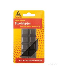 STOOTDOPJES 18X18X6MM 8-ST ZWART