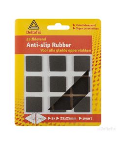 ANTI-SLIPRUBBER 25X25 MM ZWART