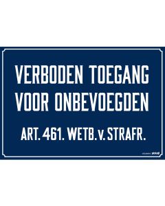 BORD COMBI 23X33 VERB.TOEGANG ONBEVOEGD