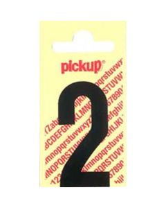 PLAKCIJFER 2 60 MM ZWART NOBEL