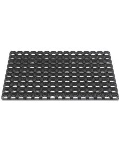 VLOERMAT 60X40 RUBBER ZWART DOMINO