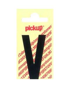 PLAKLETTER V 90MM ZWART NOBEL