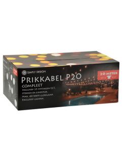 PRIKKABEL 20 METER + 35 FITTINGEN ZWART